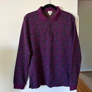 J.Crew Long-sleeve polo shirt in double-knit jacquard